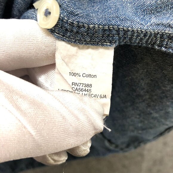 J. Crew Perfect Shirt Womens XXS Blue Chambray Utility Cotton Roll Tab Sleeve - Picture 9 of 9